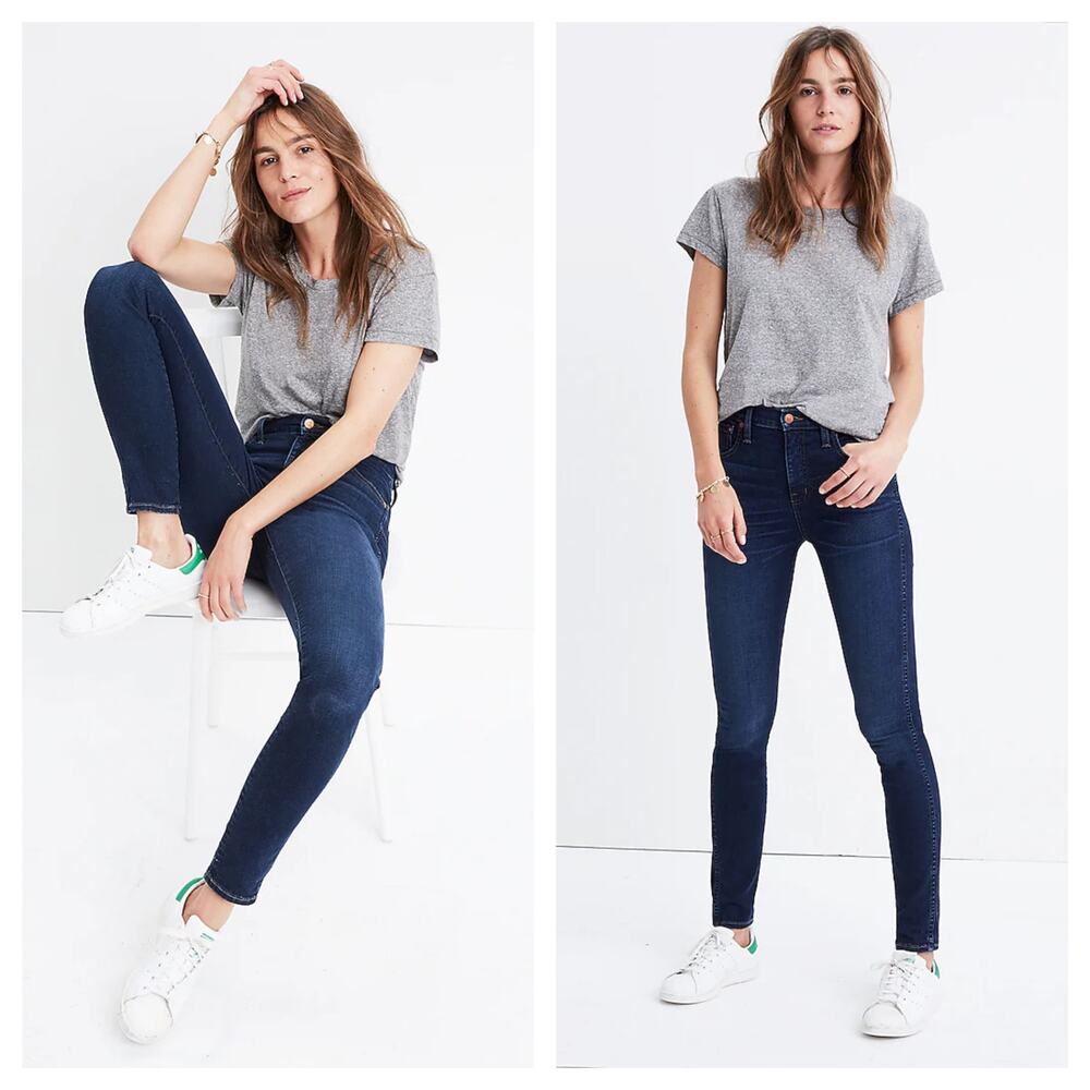 [Madewell] Dark Hayes Wash 10" High Rise Skinny Jeans Stretch Denim Size 26